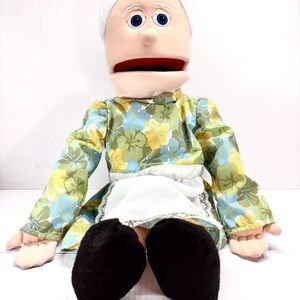 Silly Puppets Blue Eyed 25" Granny Ventriloquist Puppet Full Body Floral Dress